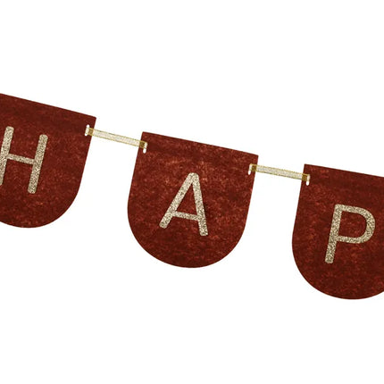 Happy Birthday Buchstabengirlande Schwarz Gold 3m