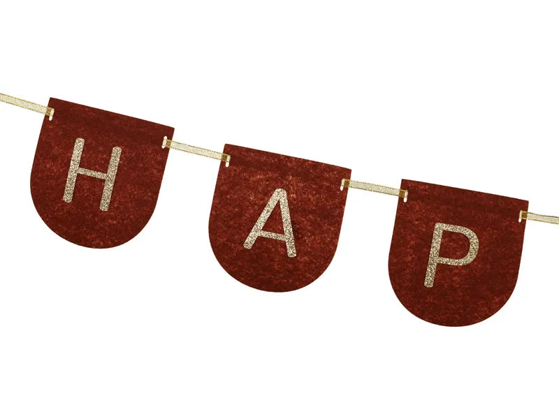 Happy Birthday Buchstabengirlande Schwarz Gold 3m