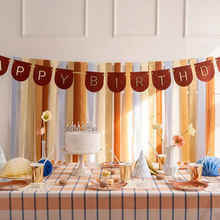 Happy Birthday Buchstabengirlande Schwarz Gold 3m