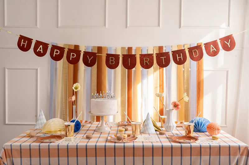 Happy Birthday Buchstabengirlande Schwarz Gold 3m