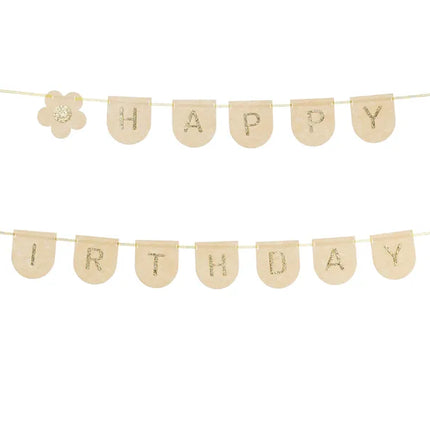Happy Birthday Buchstabengirlande Gold Rosa 3m