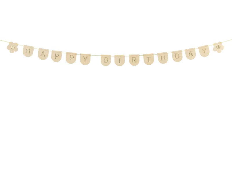 Happy Birthday Buchstabengirlande Gold Rosa 3m