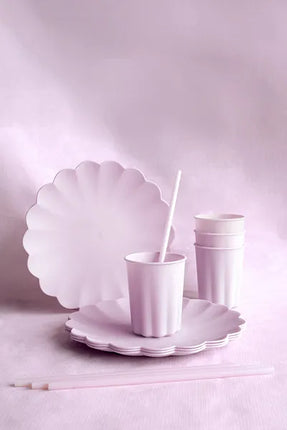 Lila Becher Plastik 220ml 4Stück
