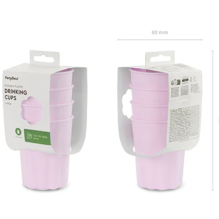 Lila Becher Plastik 220ml 4Stück