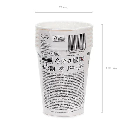 Schwarz-weiße Tassen Schleife 220ml 6 Stk