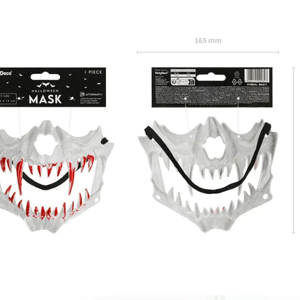 Halloween Maske Weißer Totenkopf Zähne