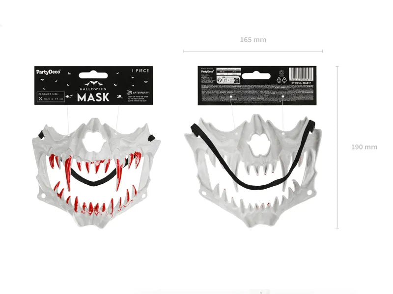 Halloween Maske Weißer Totenkopf Zähne