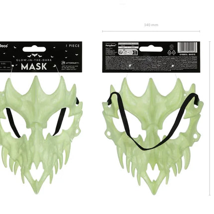 Halloween Maske Grüner Totenkopf Glow In The Dark