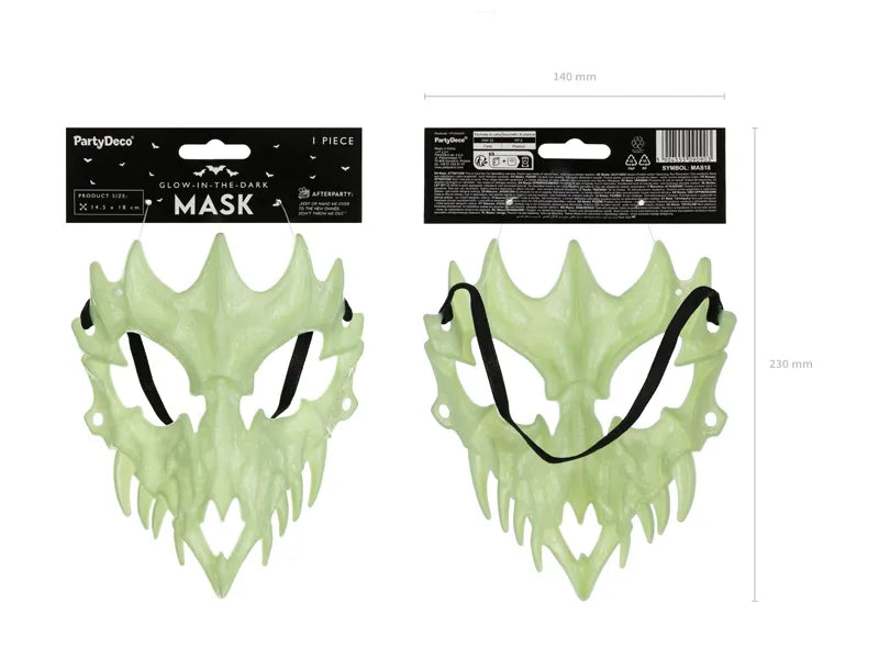 Halloween Maske Grüner Totenkopf Glow In The Dark