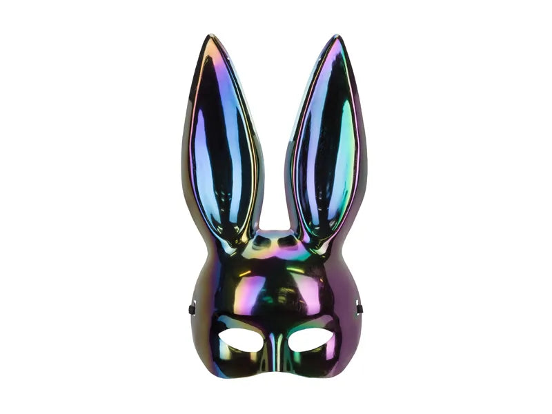 Kaninchenohren Maske Schwarz schillernd