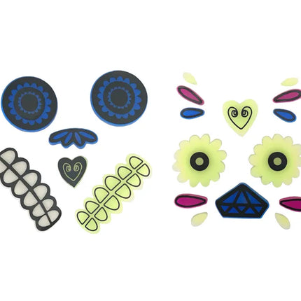 Dia De Los Muertos Aufkleber Gel Glow In The Dark 2 Stück