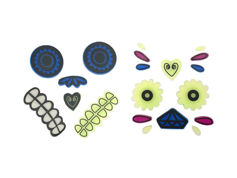 Dia De Los Muertos Aufkleber Gel Glow In The Dark 2 Stück