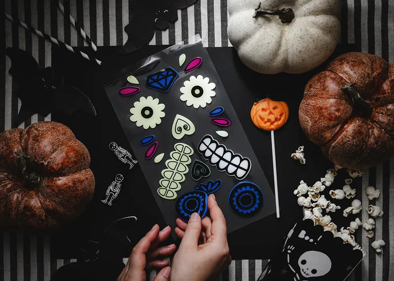Dia De Los Muertos Aufkleber Gel Glow In The Dark 2 Stück