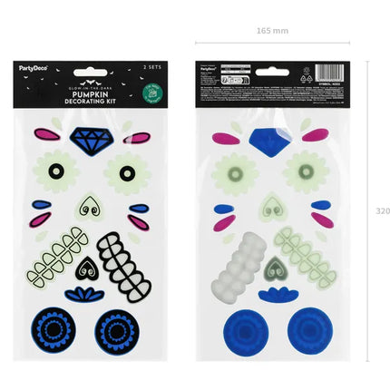 Dia De Los Muertos Aufkleber Gel Glow In The Dark 2 Stück