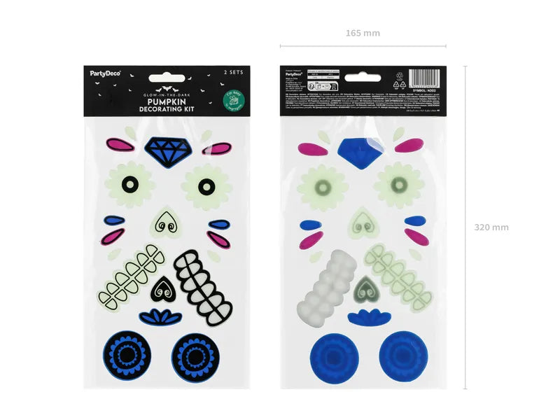 Dia De Los Muertos Aufkleber Gel Glow In The Dark 2 Stück
