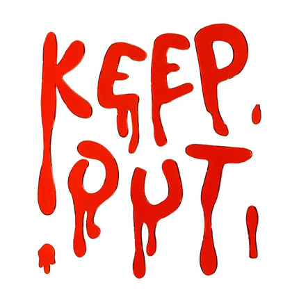 Halloween Fensteraufkleber Rot Keep Out 18cm