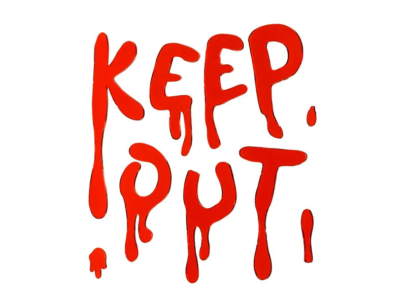 Halloween Fensteraufkleber Rot Keep Out 18cm
