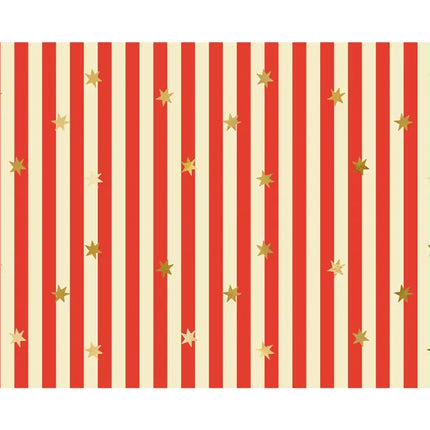 Zirkus Tischdecke Rot Weiß Gestreiftes Papier 1.8m
