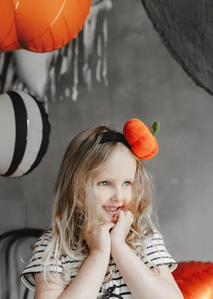 Kürbis Haarband Schwarz Orange
