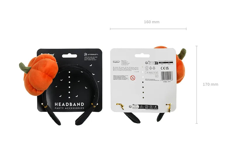 Kürbis Haarband Schwarz Orange