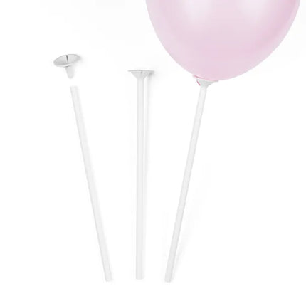 Weiße Ballonstäbchen 30cm 100 Stk