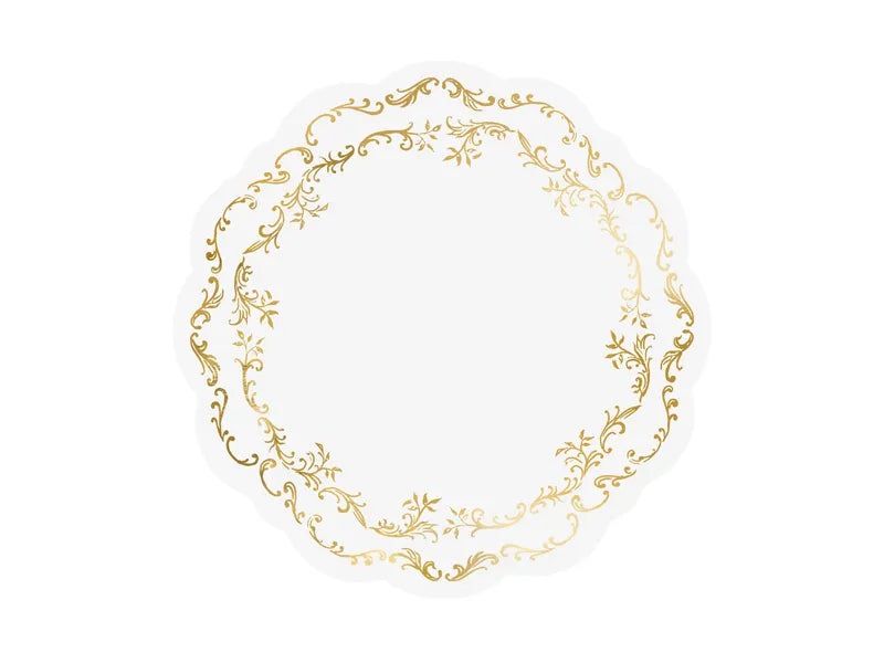 Gold Weiße Tischsets 35,5cm 6Stück