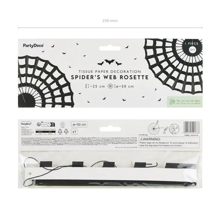 Spinnennetz Hängende Dekoration Schwarz 50cm