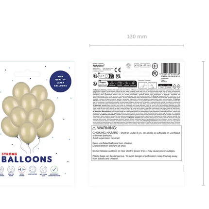 Gold Ballons Metallisch Kalt Gold 27cm 10Stk