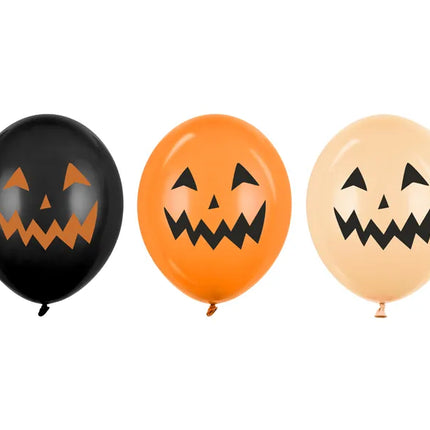 Halloween Ballons Schwarz Orange Kürbisse 30cm 50Stk