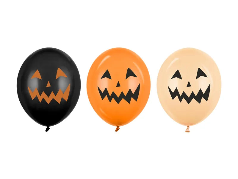 Halloween Ballons Schwarz Orange Kürbisse 30cm 50Stk