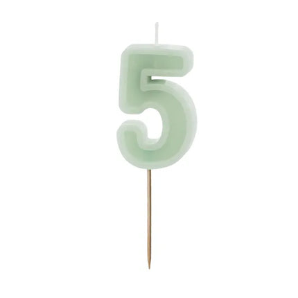 5 Jahre Kerze Mintgrün 10cm