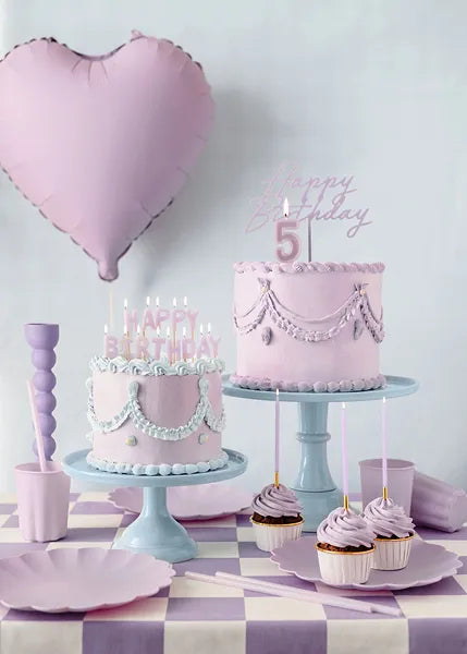 5 Jahre Kerze Lila 10cm