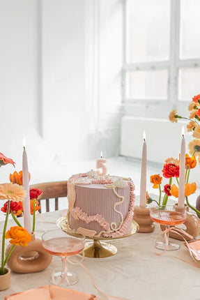 5 Jahre Kerzenlicht Rosa 10cm