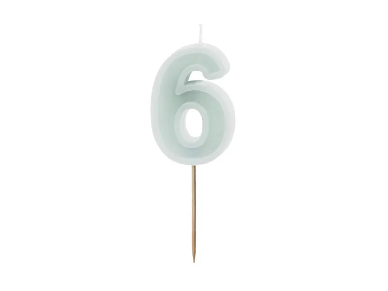 6 Jahre Kerzenlicht Grün 10cm
