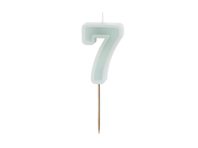 7 Jahre Kerzenlicht Grün 10cm