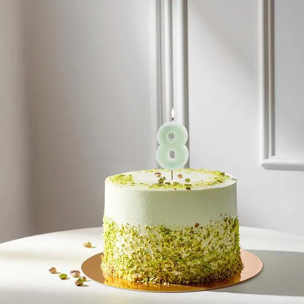 8 Jahre Kerze Mintgrün 10cm