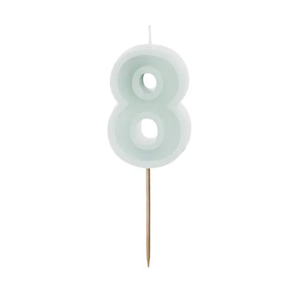8 Jahre Kerzenlicht Grün 10cm