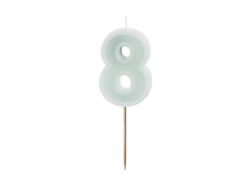 8 Jahre Kerzenlicht Grün 10cm