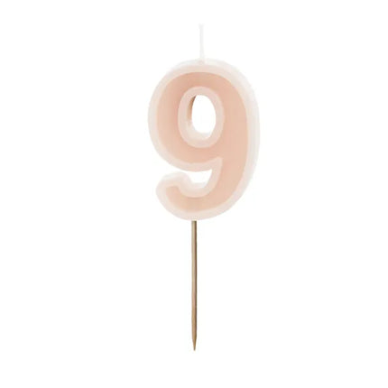 9 Jahre Kerzenlicht Rosa 10cm