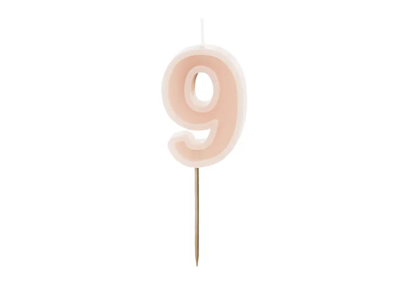 9 Jahre Kerzenlicht Rosa 10cm