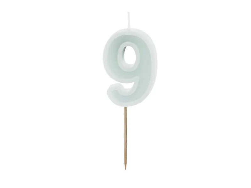 9 Jahre Kerzenlicht Grün 10cm