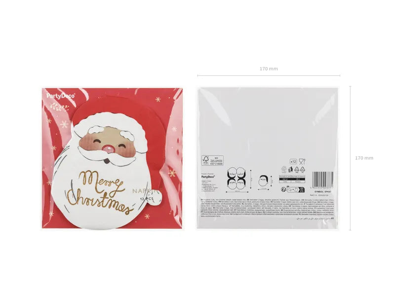 Weihnachtsservietten Santa 16cm 12 Stk