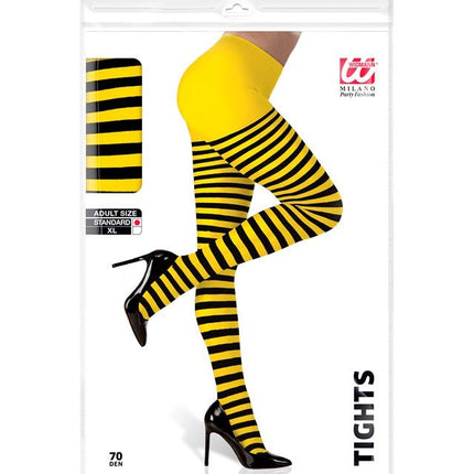 Bij Panty Zwart Geel van Widmann koop je bij Partywinkel