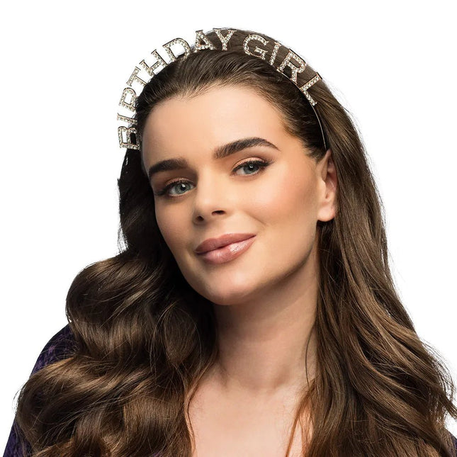 Birthday Girl Haarband Zilver van Boland koop je bij Partywinkel