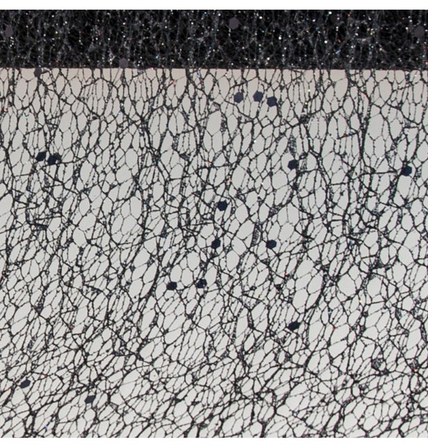SCHWARZES GLITZERNDES TISCHBAND 10CM X 5M