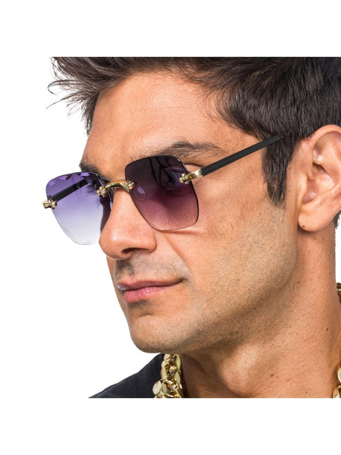 Schwarze randlose Brille mit Farbverlauf
