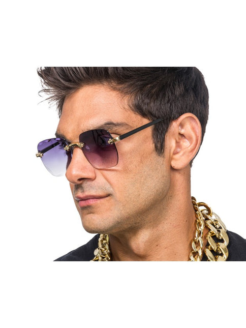 Schwarze randlose Brille mit Farbverlauf