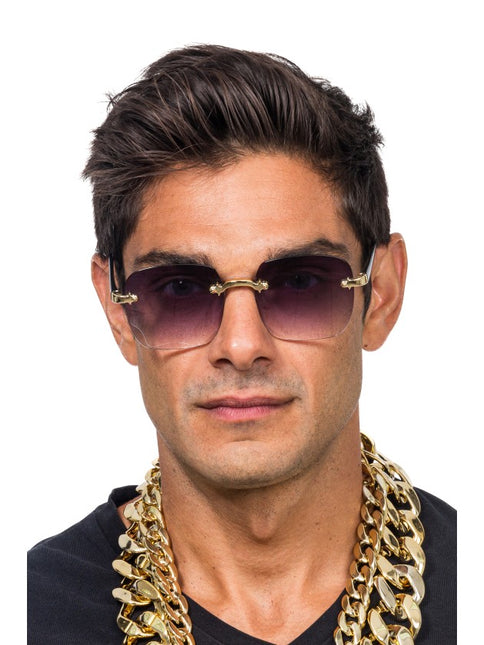 Schwarze randlose Brille mit Farbverlauf