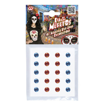 Blauw Oranje Gezicht Stickers 40st van Widmann koop je bij Partywinkel