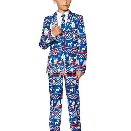 Blauw Pak Kerstmis Kind van Suitmeister koop je bij Partywinkel
